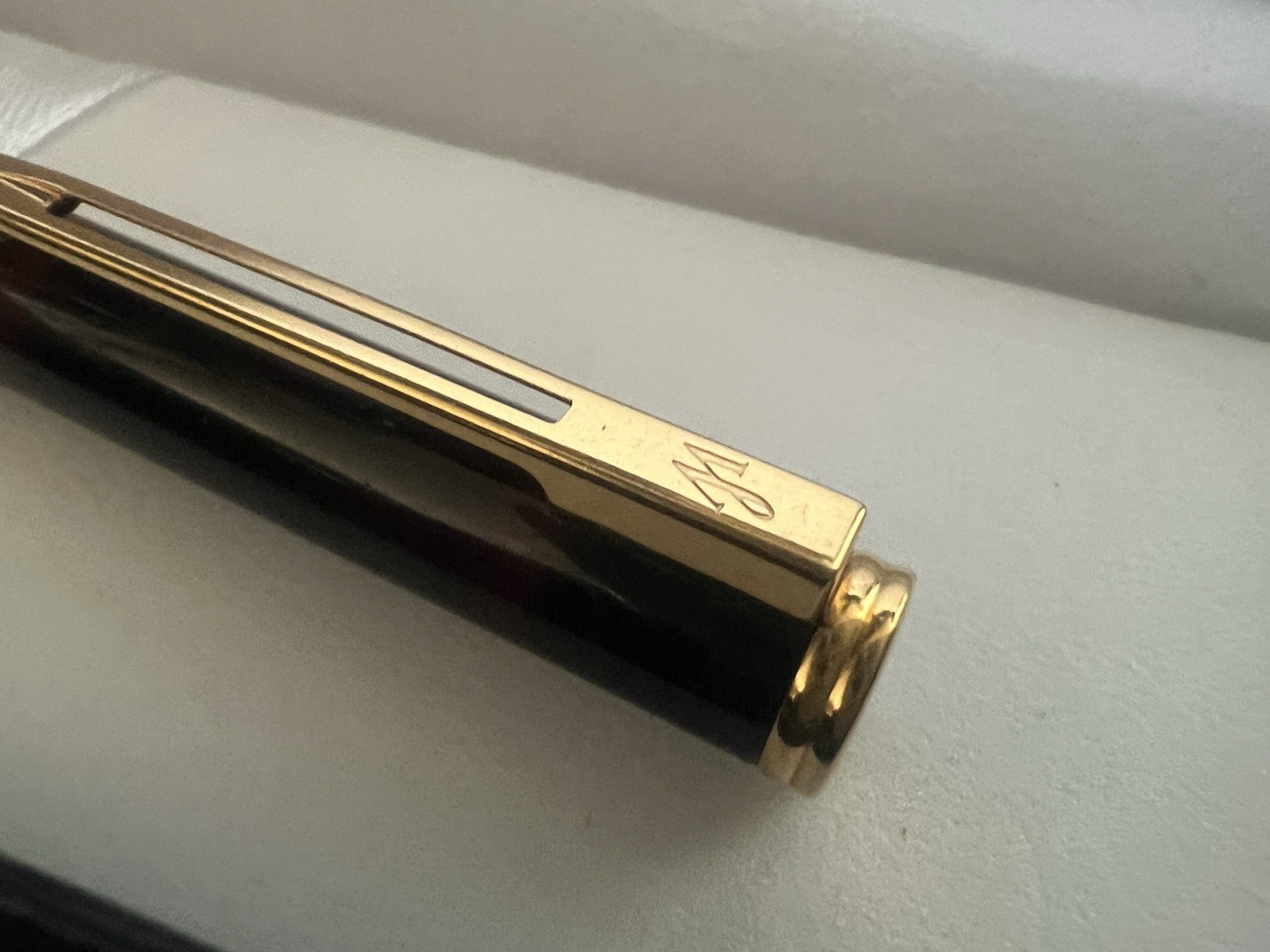 🔴 WATERMAN penna sfera lacca Gentleman marmorizzata laminati oro scrive