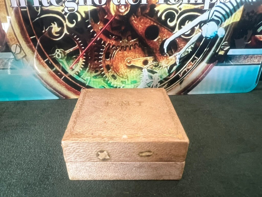 🔴 Scatola CIONDOLO astuccio cofanetto pelle orecchini gemelli vintage