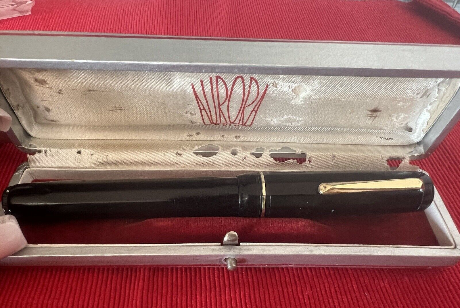 🔴 AURORA penna stilografica Novum pennino originale ORO 14k scrive vintage '33