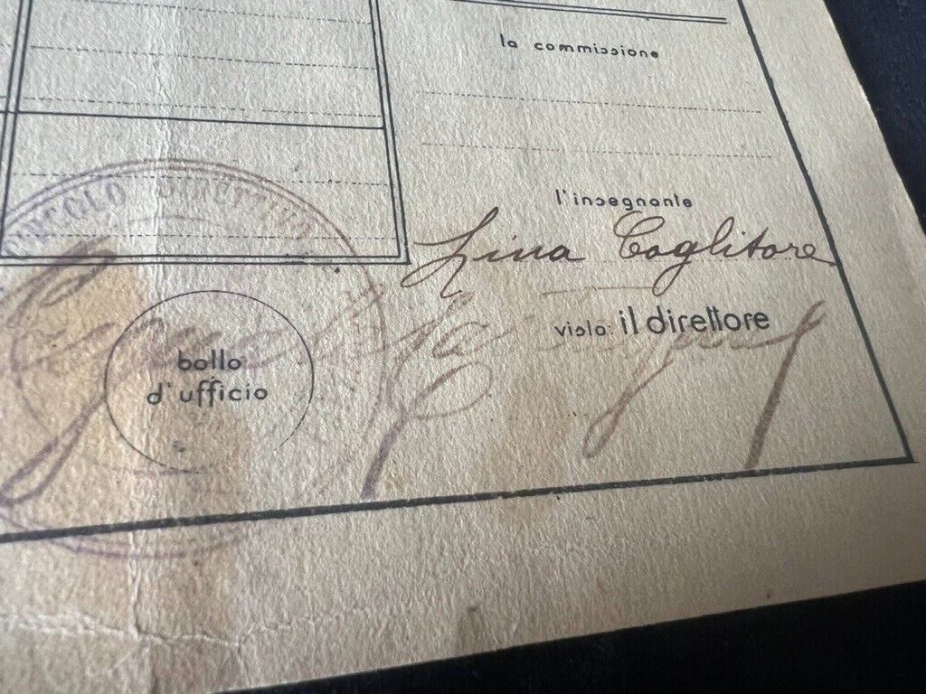 Königreich Italien, Zeugnisse, Babyfuß-Tampons, Originalunterschrift von 1932, 9 Stück 