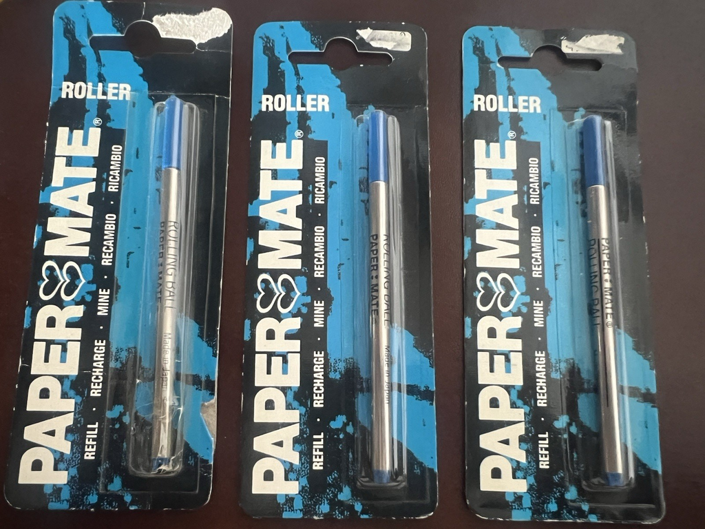 Papermate Refill Stift Roller Blau 3 Stücke Ersatzteile Neu Laden Tinte