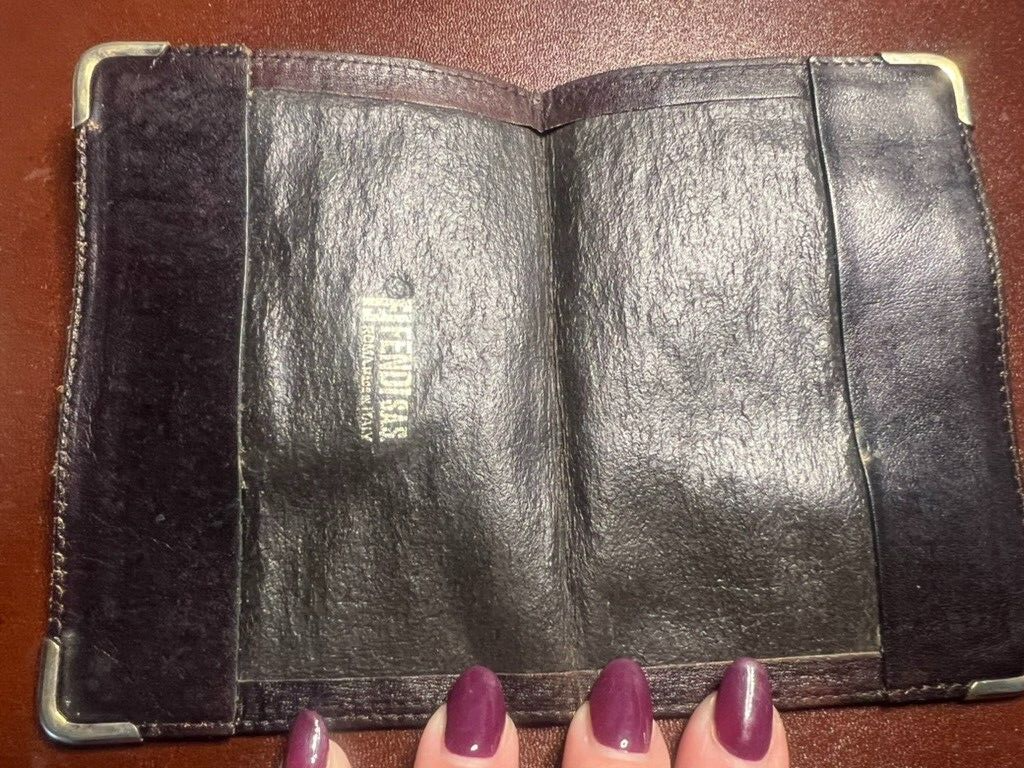 FENDI Porte Documents Homme Tissu Zucca Intérieur Cuir Angles Métal Vintage