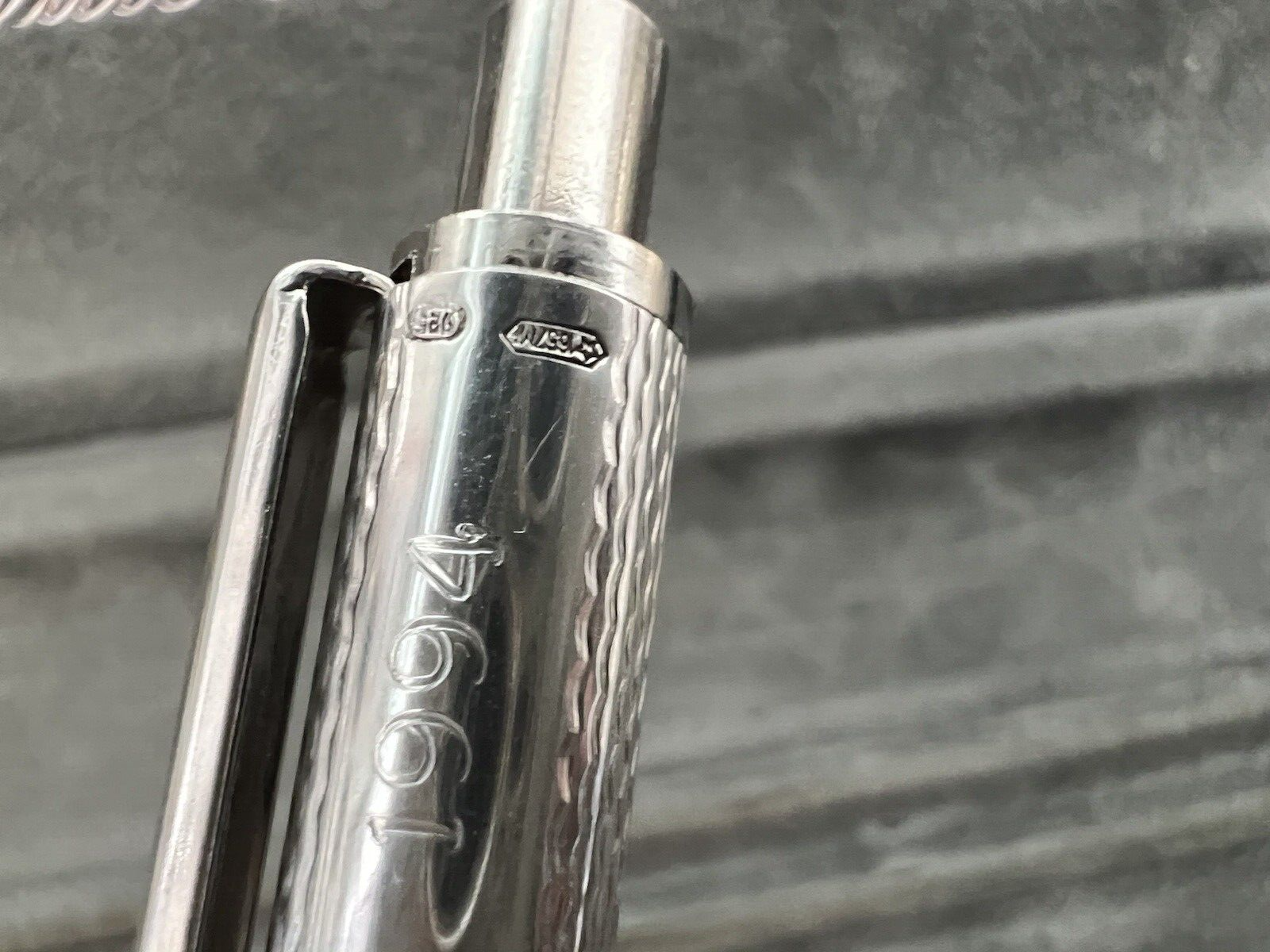 🔴 VILLE D'ARGENT penna sfera ARGENTO 925 cesellata guillocchè onde MONTER 1994