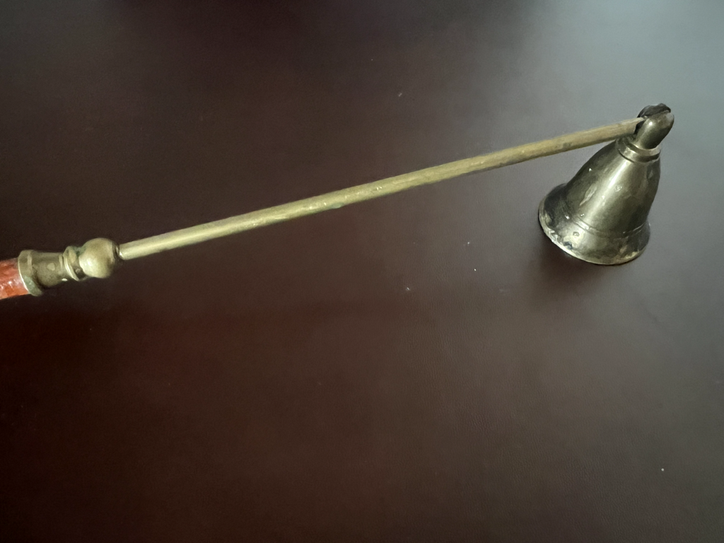 🔴 Spegni candela smorza candela OTTONE MASSICCIO legno lunghezza 30 centimetri