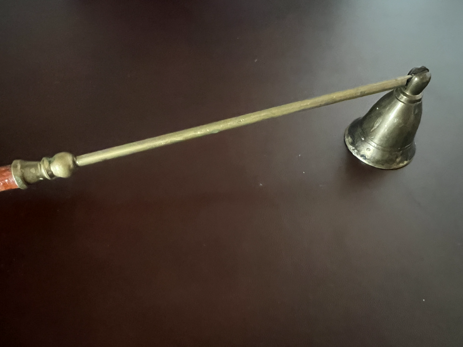 🔴 Spegni candela smorza candela OTTONE MASSICCIO legno lunghezza 30 centimetri