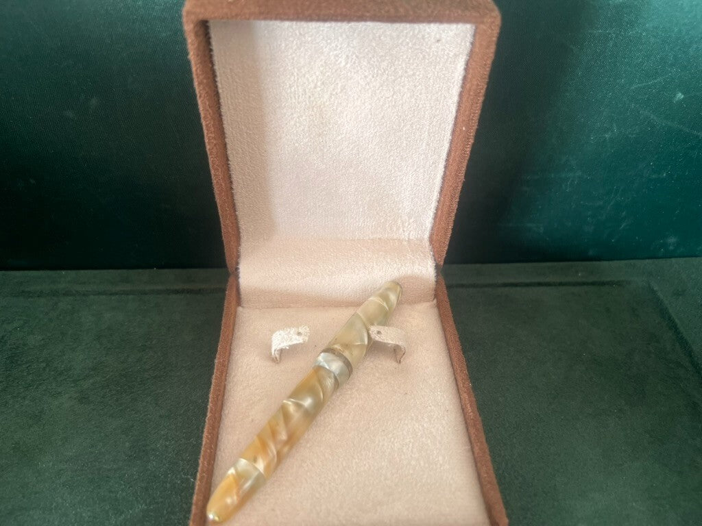 🔴 ZENITH penna stilografica Extra effetto madreperla pennino ORO scrive vintage