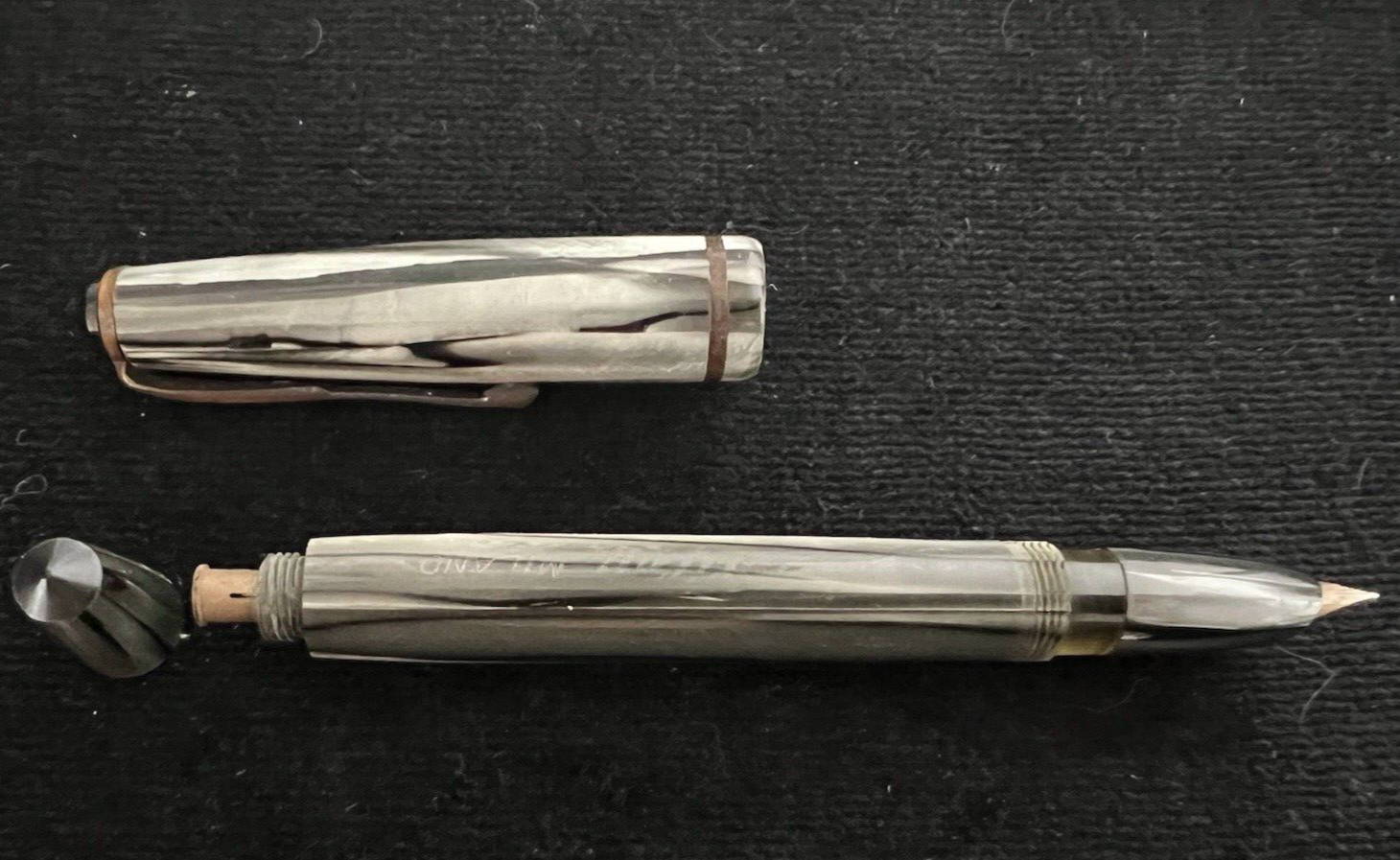 🔴 SILPA penna stilografica CELLULOIDE pennino ORO e Matita meccanica ANTICHE 30