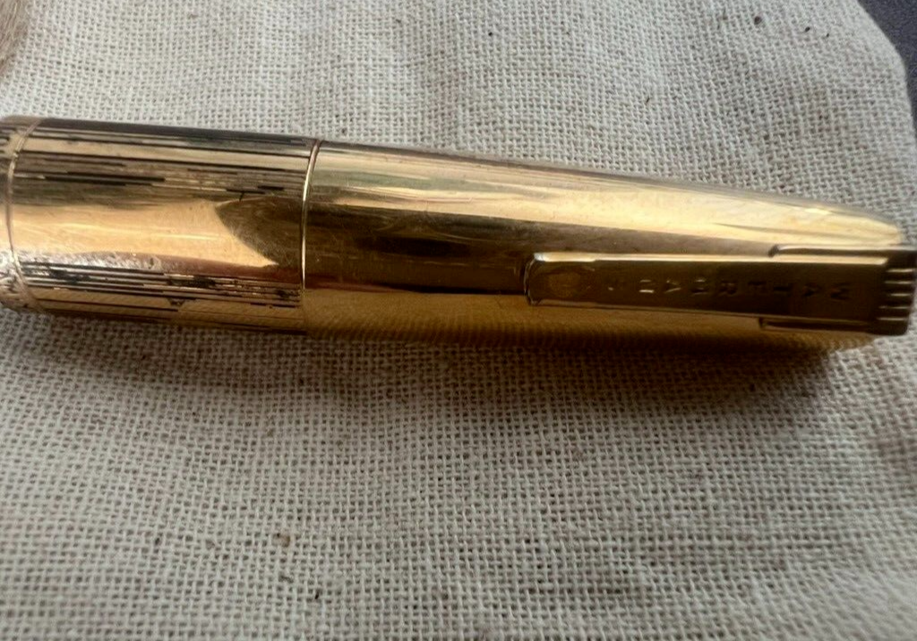 WATERMAN'S Hooded Pen Fountain Silver Plated Gold Vintage Parts Spare A