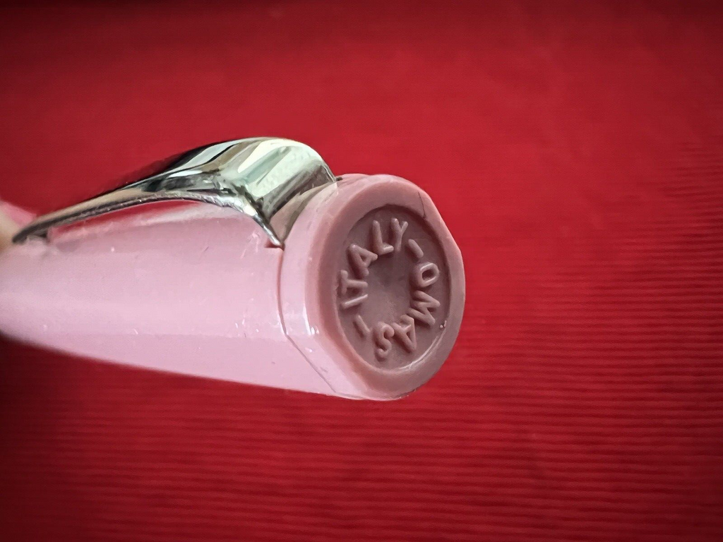 🔴 OMAS penna stilografica DS rosa cartuccia pennino iridium mai usata vintage
