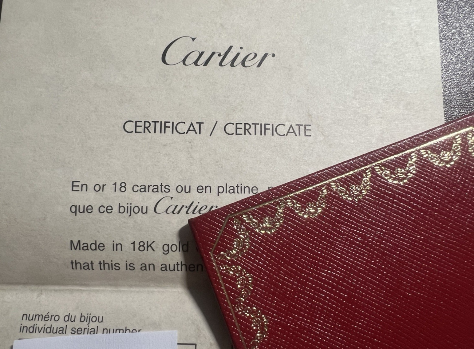 🔴 CARTIER certificato GARANZIA gioiello oro platino libretto Roma vintage 2001