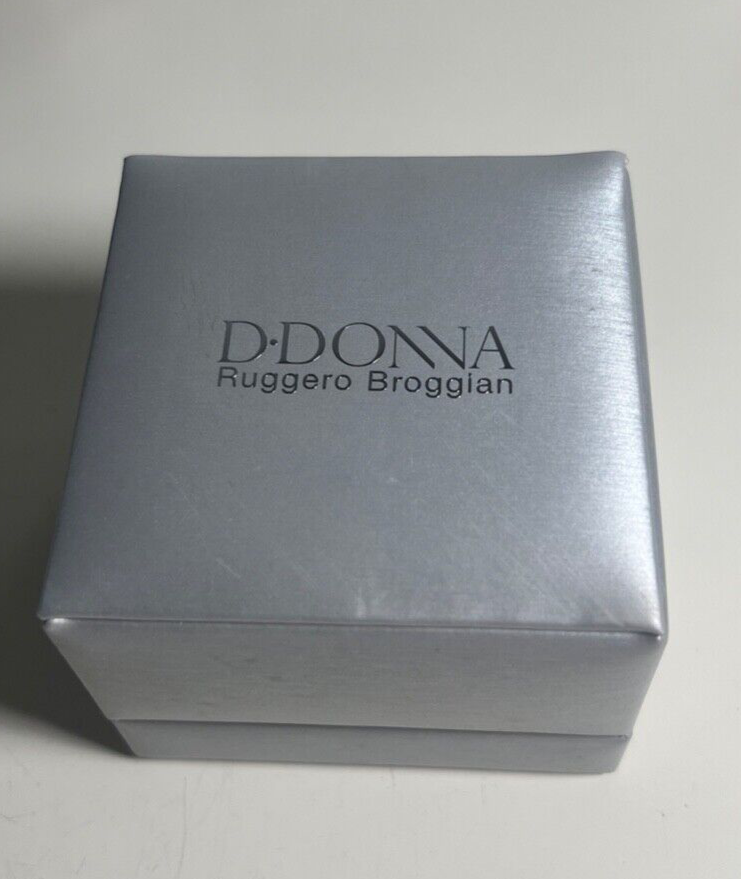🔴 Ruggero Broggian Ringbox mit perlgrauem, beflocktem Innenraum 