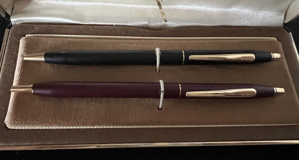 🔴 CROSS Classic Century black and burgundy lacquer ballpoint pens write with box 