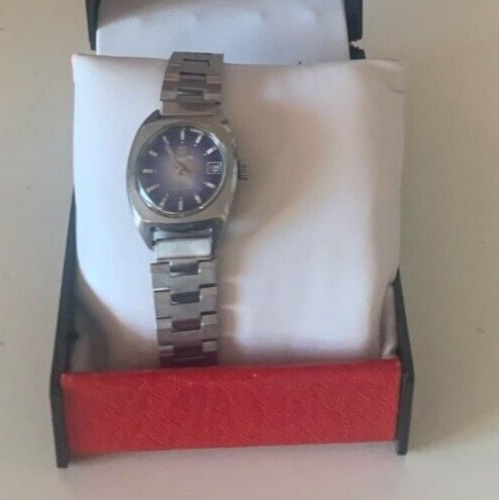 🔴 Orologio donna FULGOR automatico vintage quadrante blu sfumato, funzionante