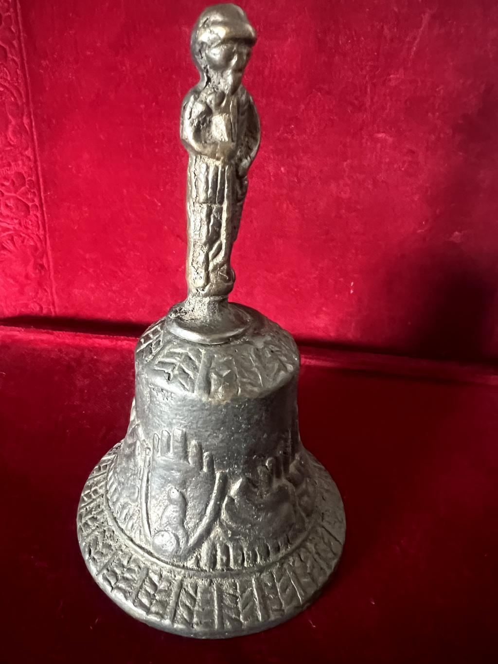 Sonnette Cloche Métal Bronze Autel Hauteur 15 CM Vintage