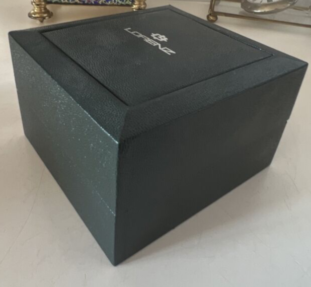 🔴 LORENZ scatola box orologio verde custodia cuscino vintage