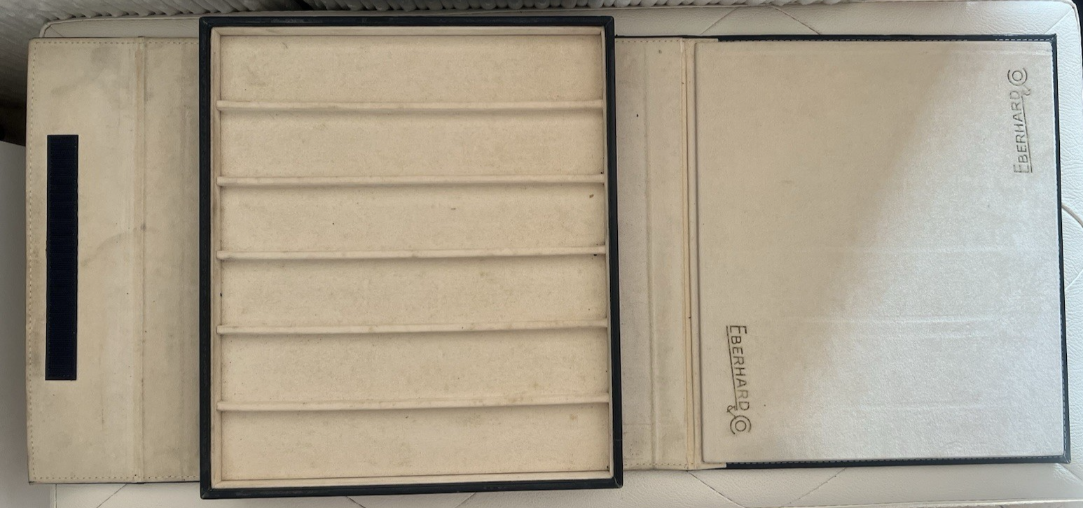 🔴 EBERHARD scatola orologi polso uomo cofanetto custodia pelle 12 POSTI vintage