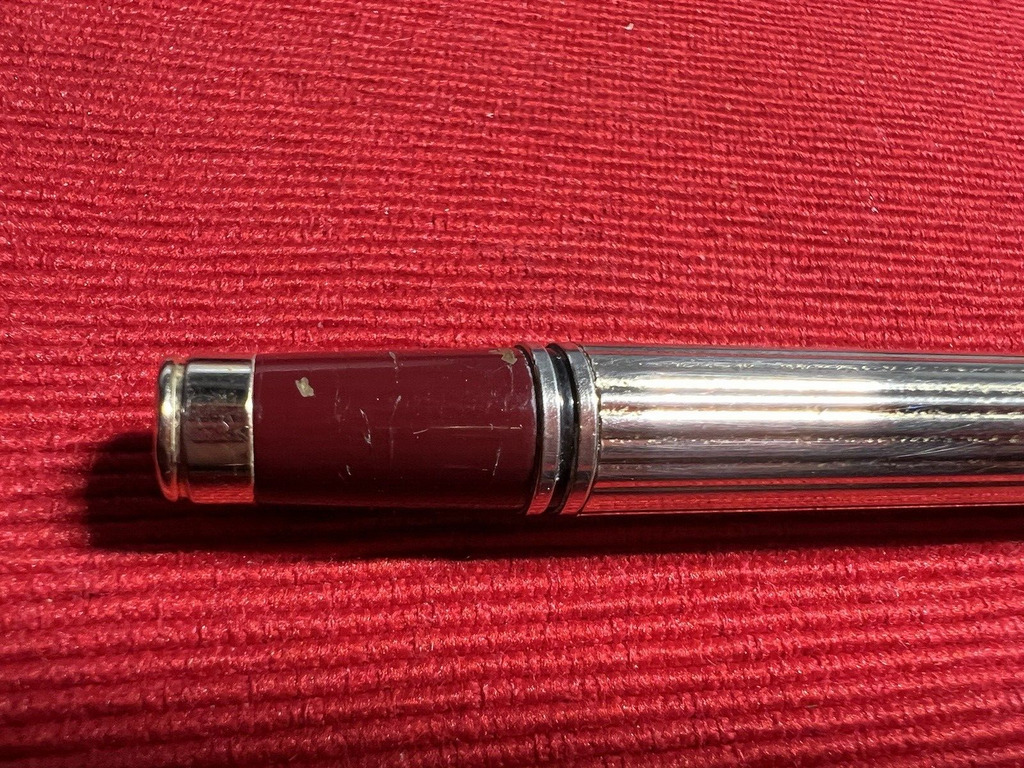 🔴 Vintage-Füllfederhalter, vergoldet, mit rotem Stein, Iridiumfeder, Strichstärke 4 