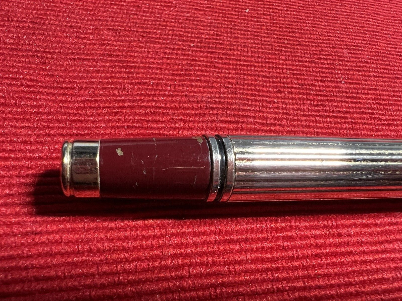 🔴 Vintage-Füllfederhalter, vergoldet, mit rotem Stein, Iridiumfeder, Strichstärke 4 