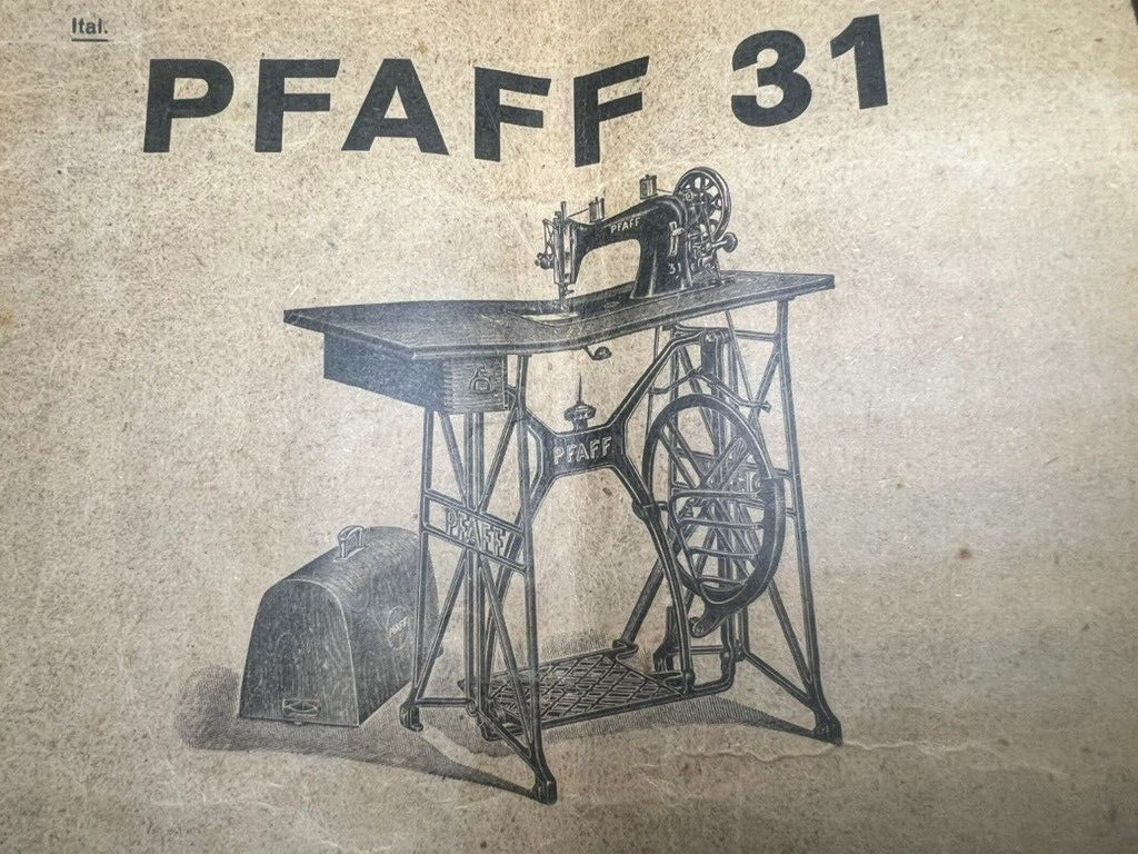 🔴 Bedienungsanleitung für die Nähmaschine PFAFF 31, Original-Garantieheft aus Italien 