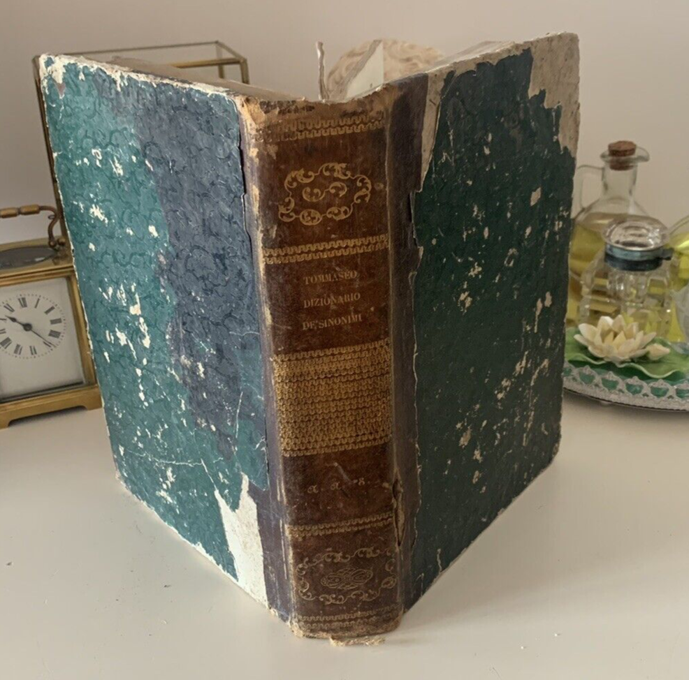 🔴 Book DICTIONARY OF SYNONYMS OF THE ITALIAN LANGUAGE Tommaseo antico 1845 
