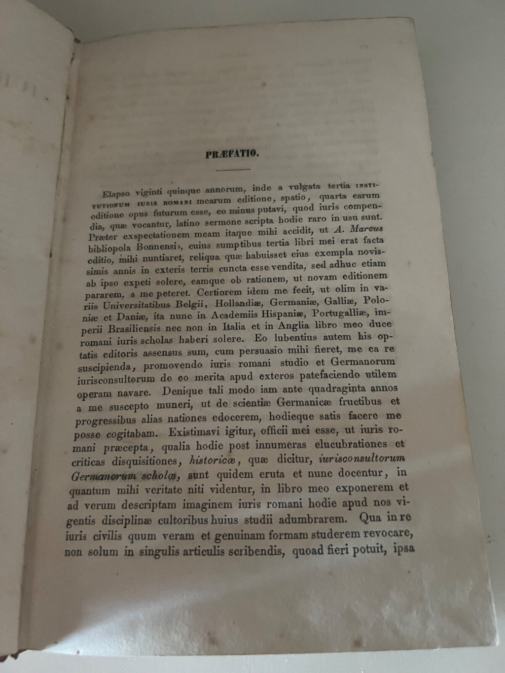 🔴 Book IURIS ROMANI PRIVATE Warnkoenig in Latin Adolphi Marci 1860 ANTIQUE 