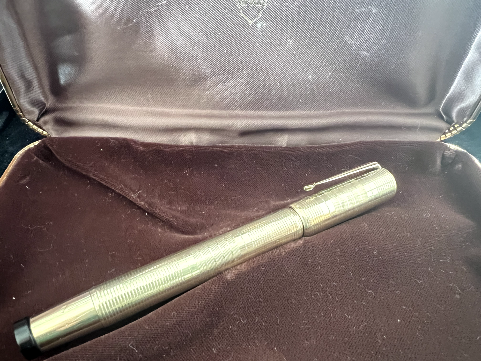 Red Ma Gus PO Einziehbarer Füllfederhalter, vergoldet, funktioniert, Vintage 