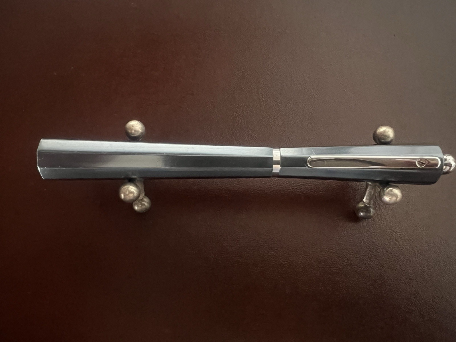 🔴 GIULIANO MAZZUOLI penna sfera Moka metallo grigio iridescente 1 modello