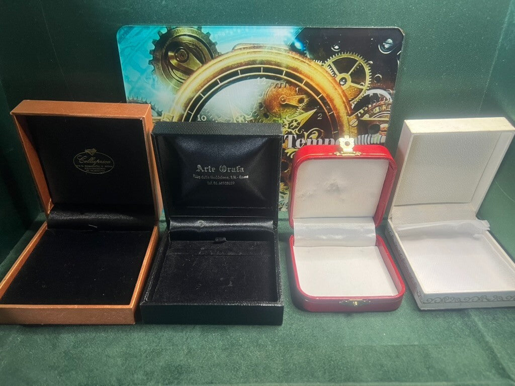 🔴 Vintage Schmuckkästchen für Anhänger, Ohrringe, Manschettenknöpfe, Etuis, 4er-Set, Nr. 11 