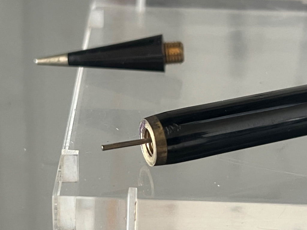 🔴 EUCHESSINA mechanical pencil, black, gold-plated, vintage pencil from the 1970s 