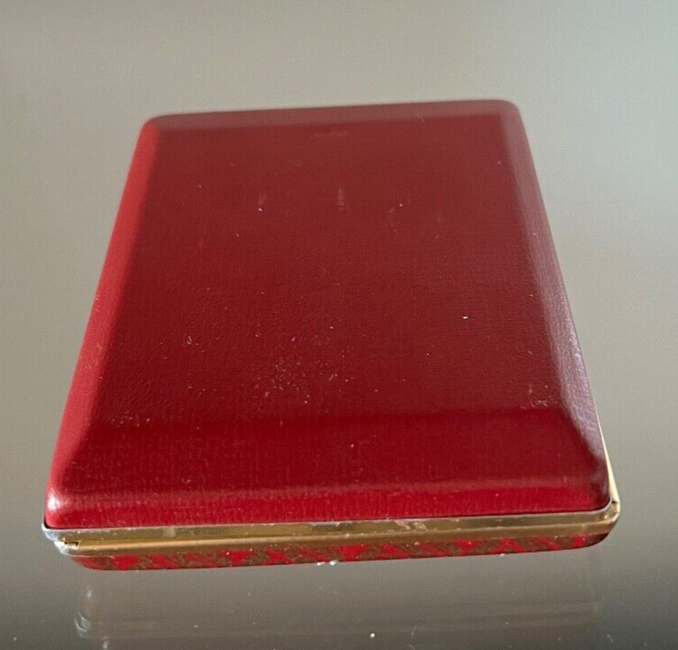 🔴 RONSON scatola accendino rossa pelle interno velluto interno L 2,7 h 7 cm