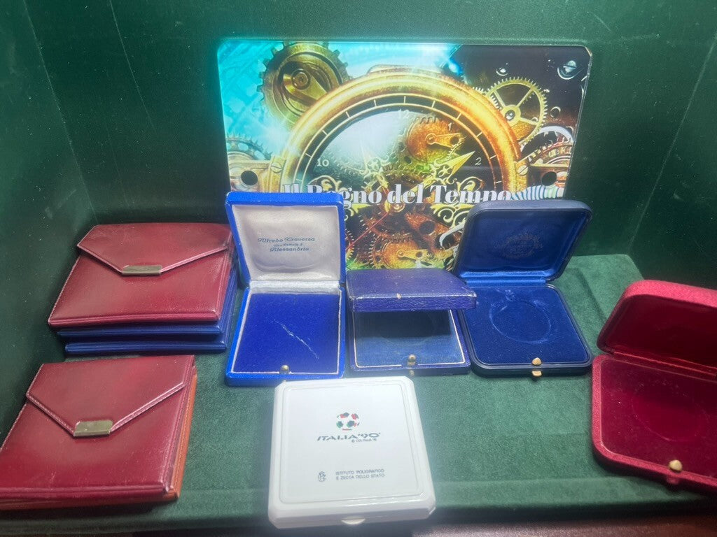 🔴 Scatole JHONSON monete medaglie astucci custodie Italia 90 lotto 10 PEZZI