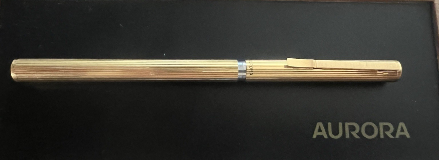 🔴 AURORA penna sfera Hastil retrattile dorata cappuccio da svitare