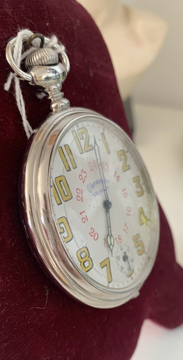 🔴 Orologio tasca CHRONOMETRE LES POILUS uomo quarzo parti ricambio