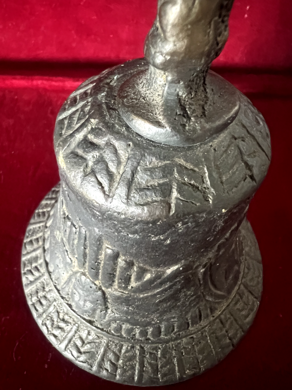 🔴 CAMPANELLO campanella campana metallo bronzo da altare h 15 cm vintage