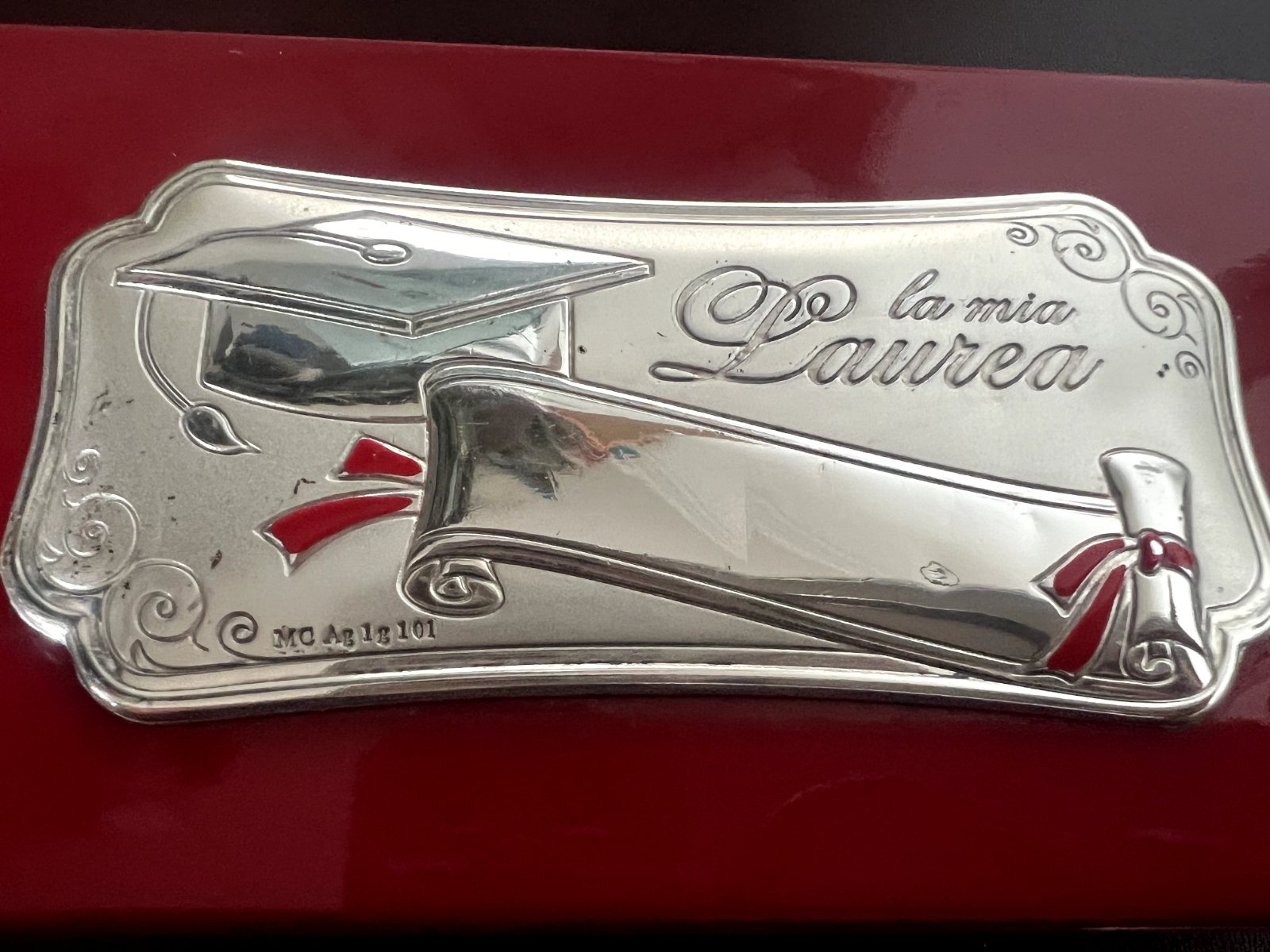 Box Pen Fountain Pen Sphere Silver 925 Wood Red Pencil Case Laurea