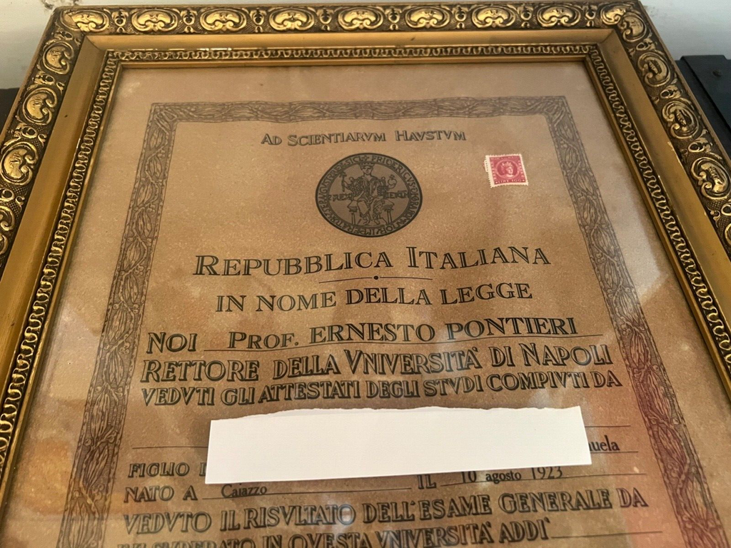 Graduation Republic Italian Engineers Civil Construction Napoli 1954 Original