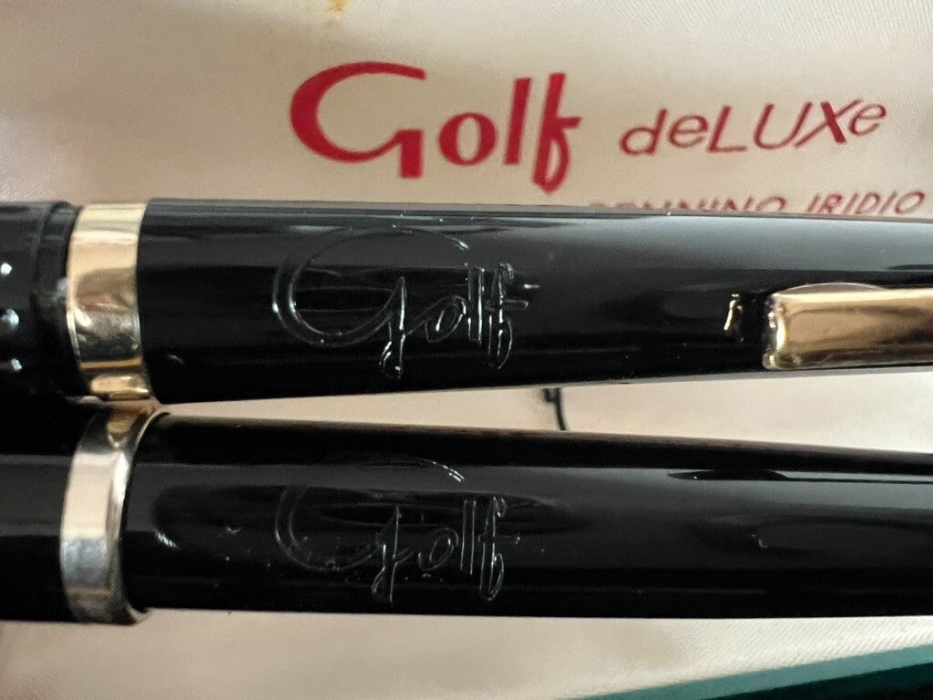 🔴 GOLF Deluxe Kolben- und Kugelschreiber mit Vintage-Etui 