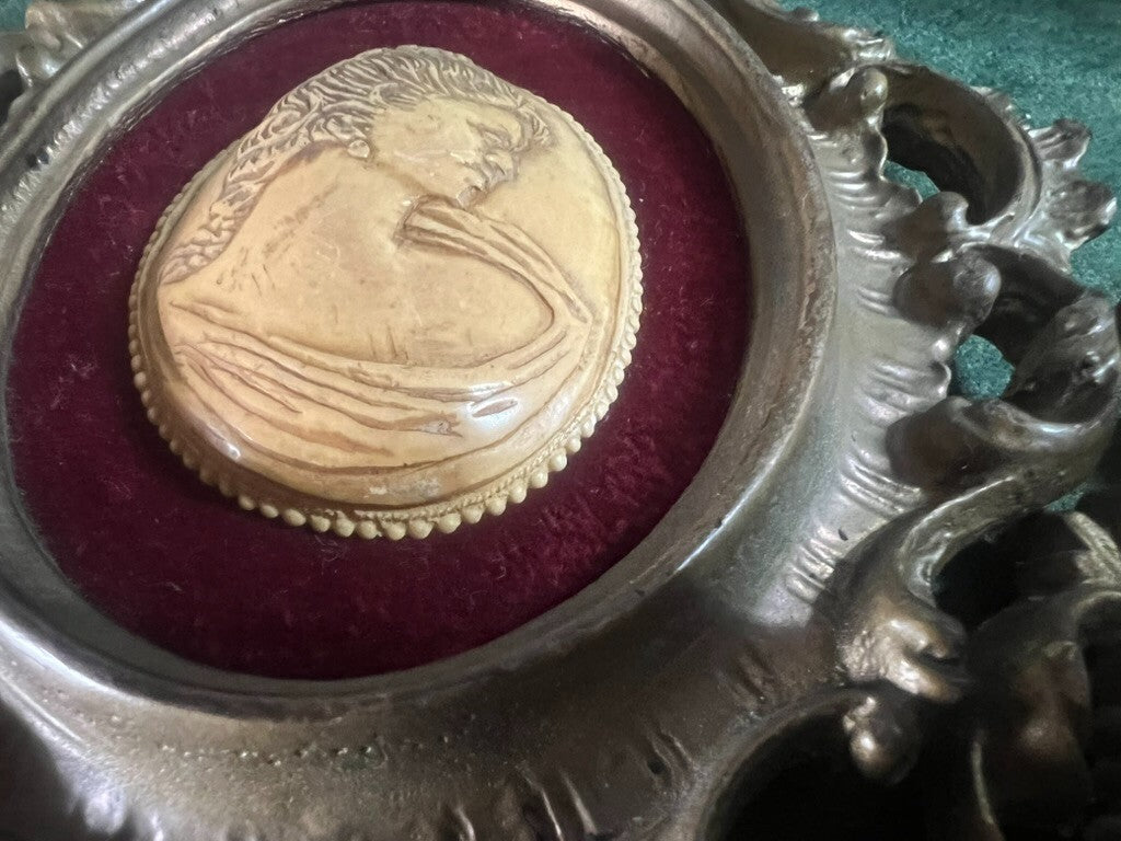 🔴 Quadri MINIATURE fiori cornice MERLETTI bronzo legno italiani vintage