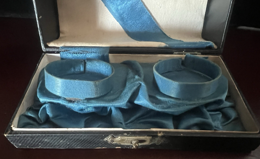 🔴 Scatola orologi tasca box 2 posti scrigno pitone e seta turchese antica 1800