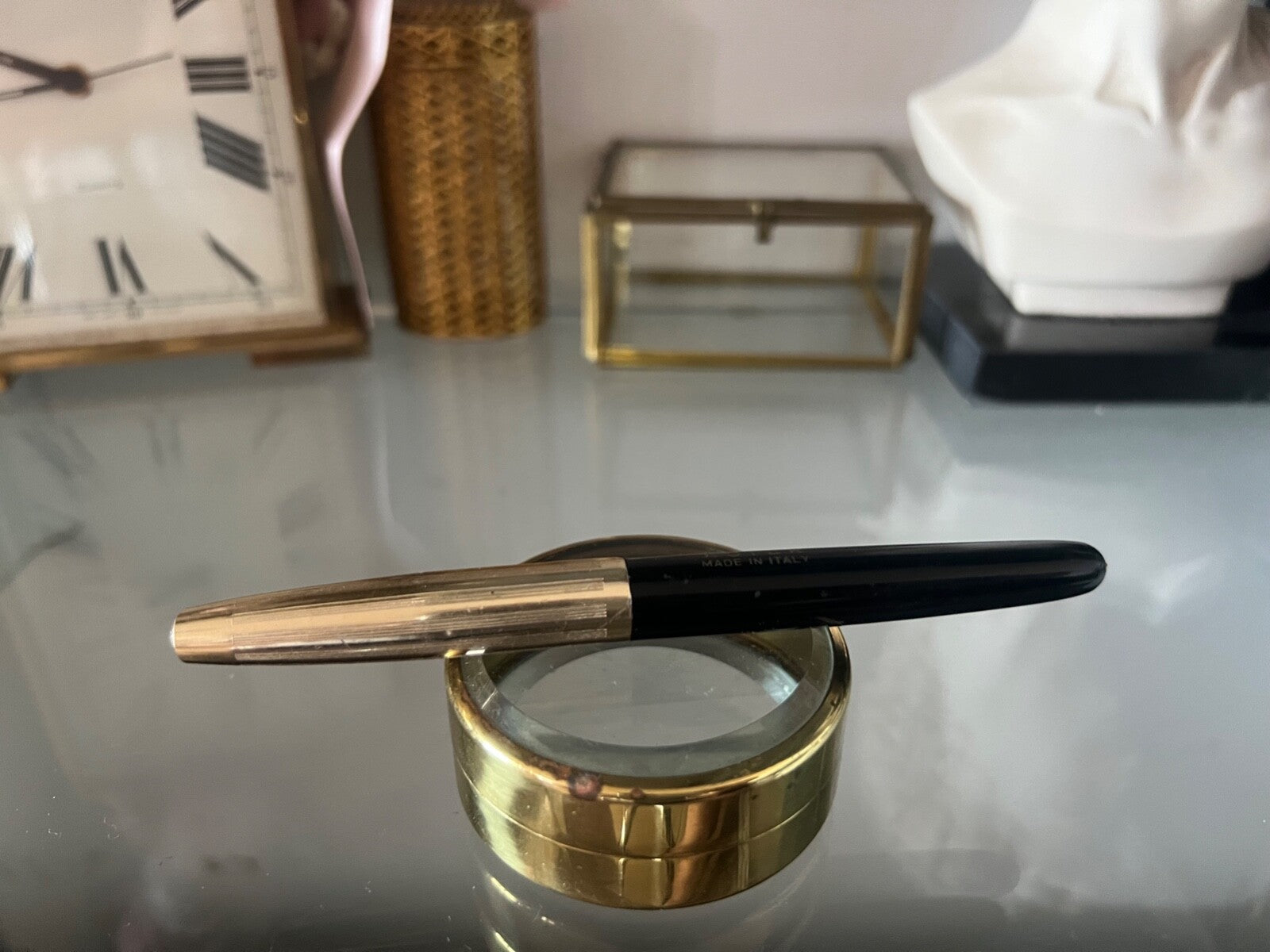 🔴 ASTER PISTON fountain pen black body Mercury nib Italian vintage 