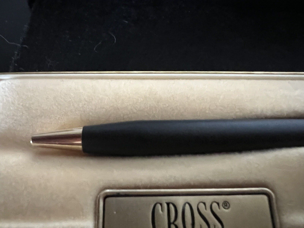 🔴 CROSS penna sfera lacca nera classica 2502 scrive scatola libretto vintage C