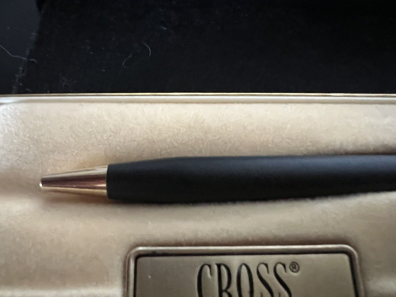 🔴 CROSS Kugelschreiber 2502, klassisch schwarz lackiert, in einer Vintage-Box C 