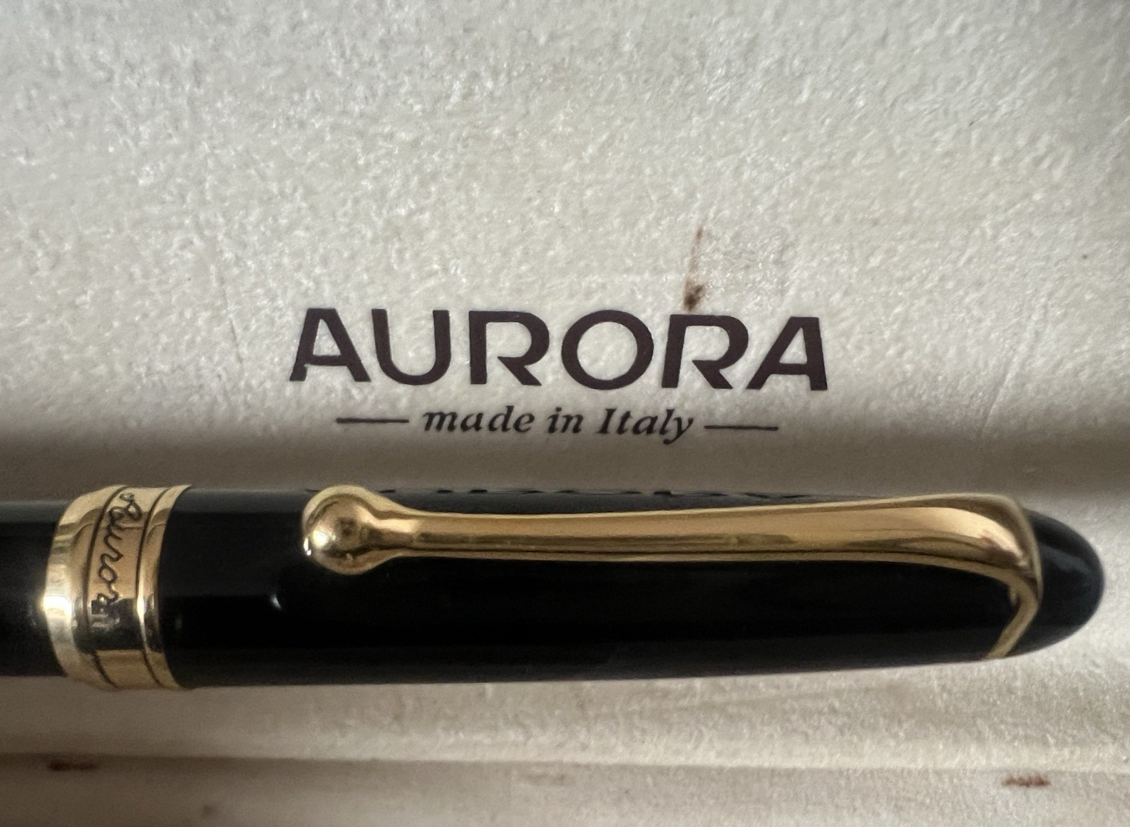 Stylo À Bille AURORA 88 Mod 810 Résine Noire Recharge Roller Écrit Étui