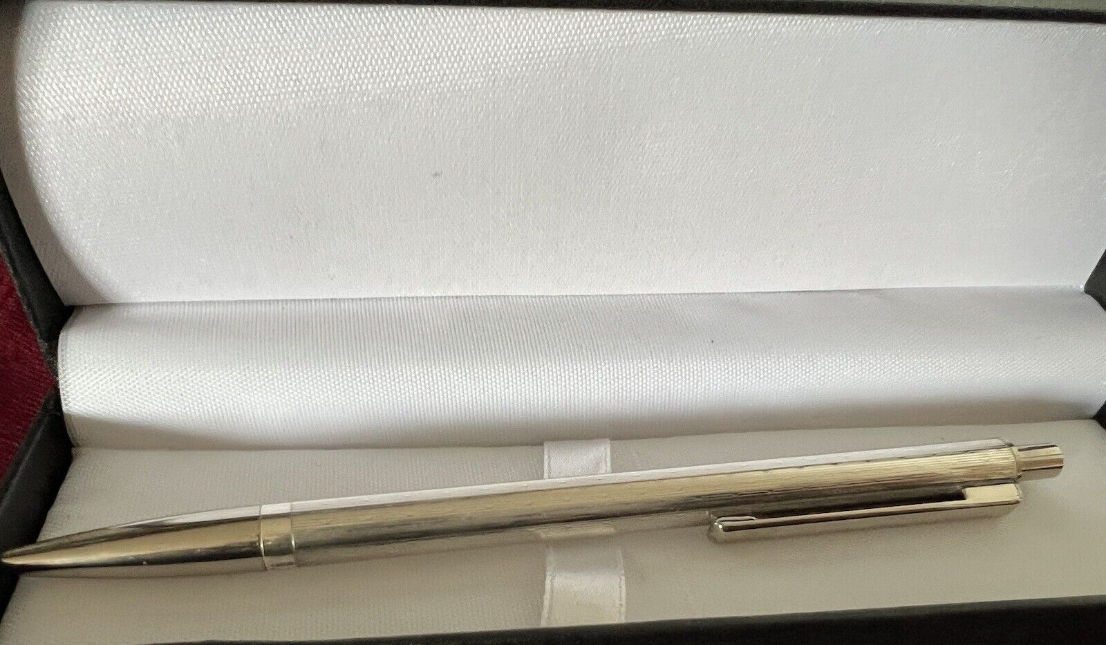 Stylo-Plume Sphère Argent Massif 925 Rayures Bassorilevo Bouton Vintage 11