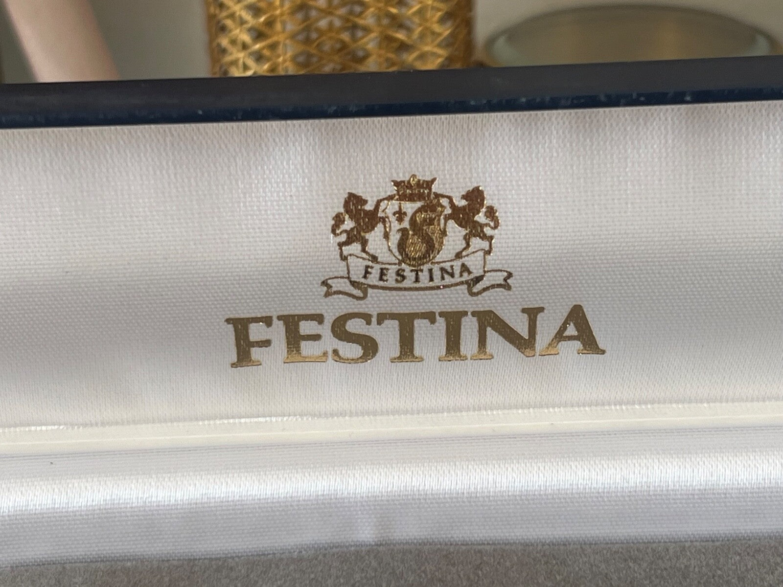 🔴 FESTINA box scatola orologio cofanetto custodia interno floccato bianco BLU