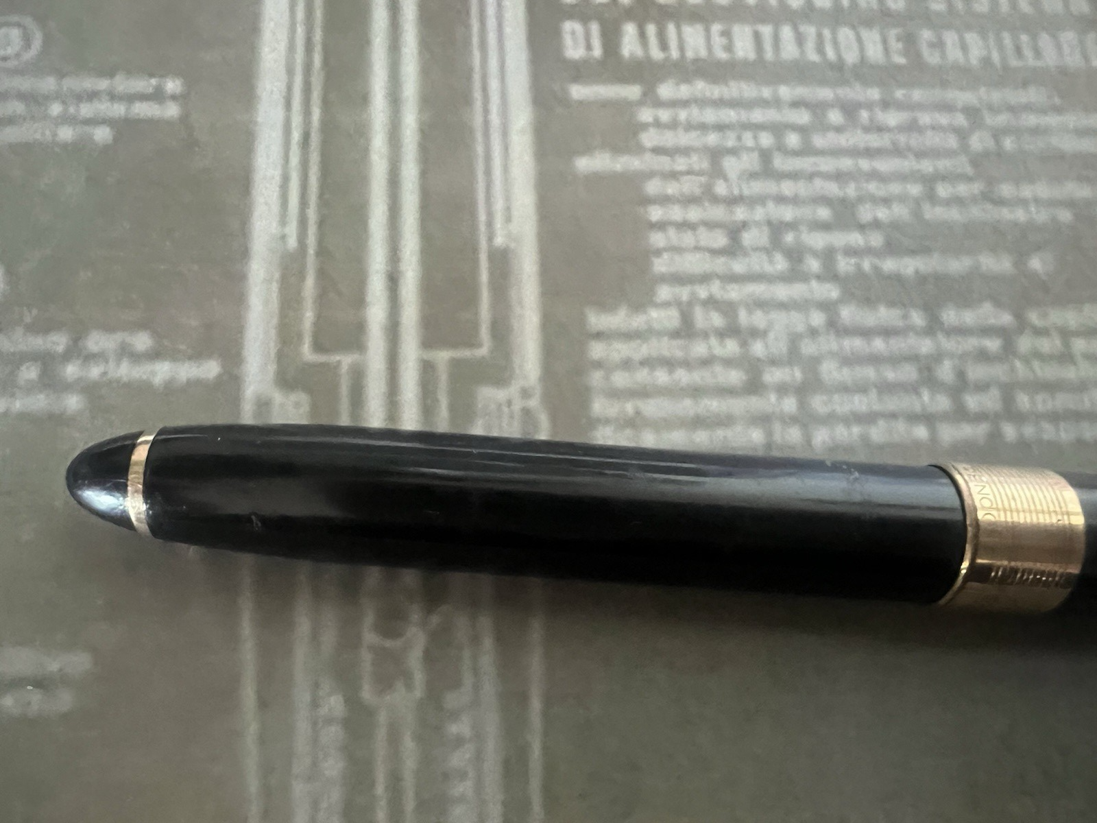 Pen Co Stylo-Plume Stylo à Plume de Diamant Or 14 KT Vintage Penco D