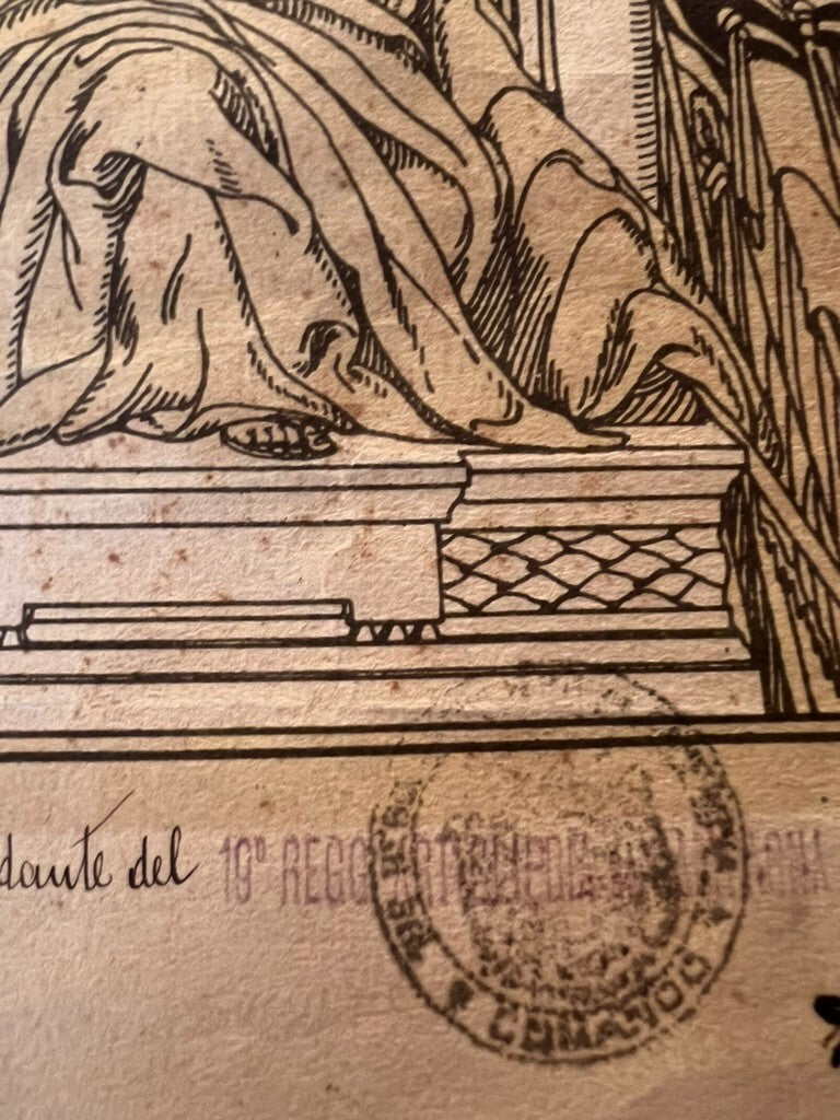 🔴 Attestato Regno d'Italia RICORDO GUERRA EUROPEA per medaglia ORIGINALE 1918