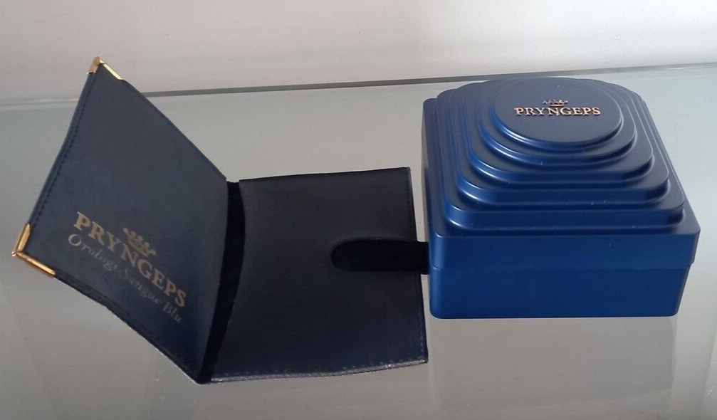 🔴 PRYNGEPS scatola cronografo uomo crono Valjux + porta garanzia pelle vintage