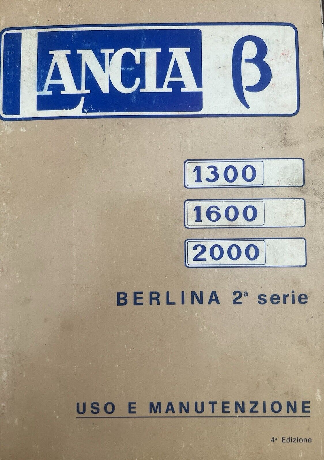 Lancia BETA 1300 1600 2000 Booklet Car Use Maintenance Original Vintage