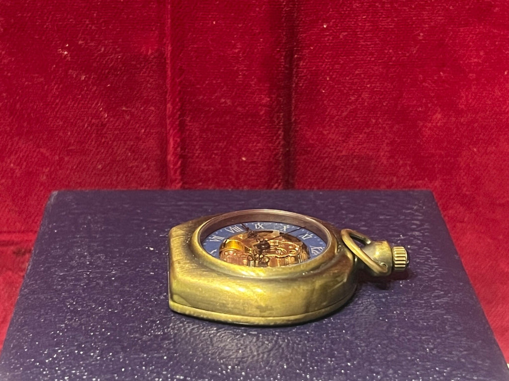 🔴 Orologio tasca uomo scheletrato Movimento manuale funziona corona cabochon